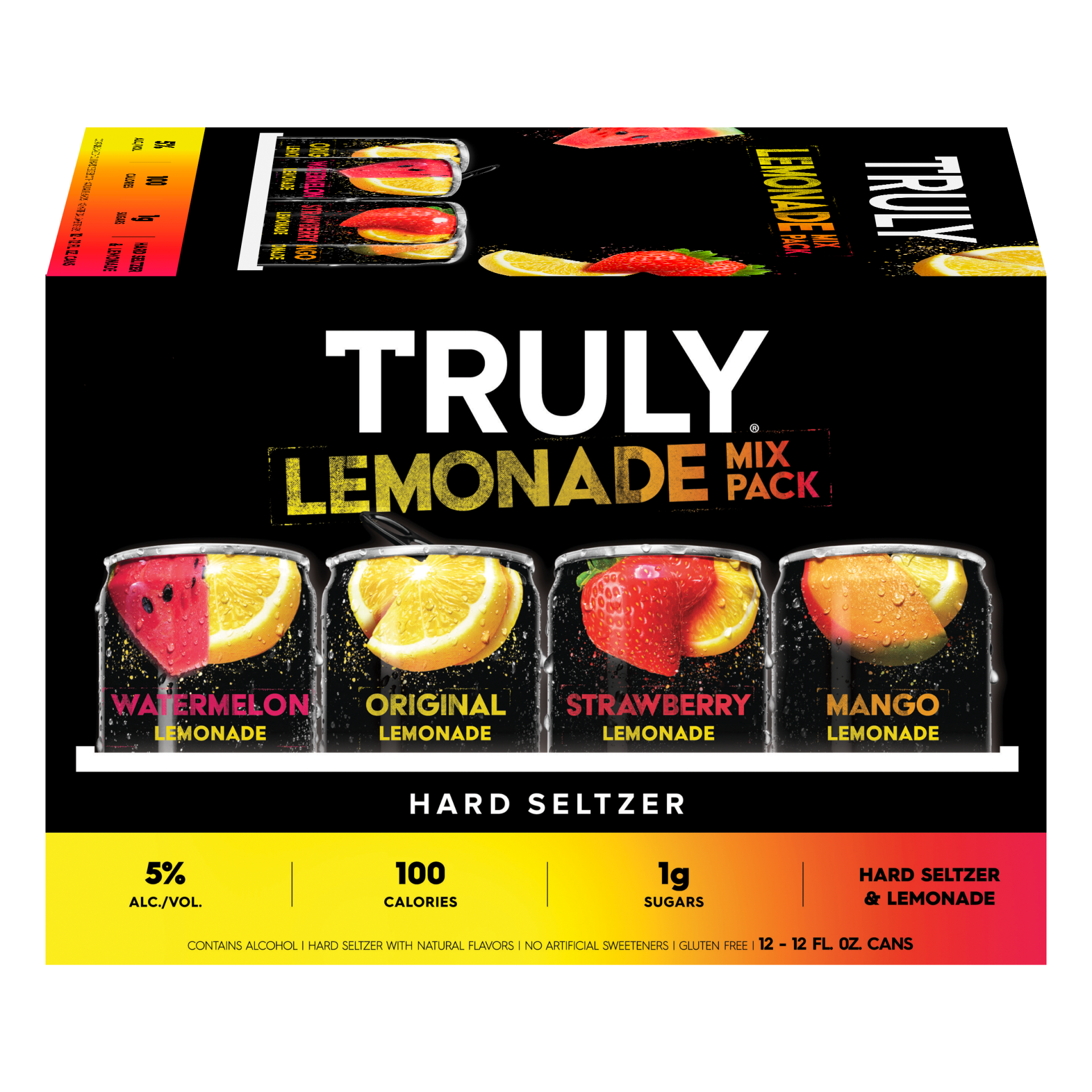 slide 3 of 4, TRULY Hard Seltzer Lemonade Variety Pack, Spiked & Sparkling Water, 12 ct; 12 oz