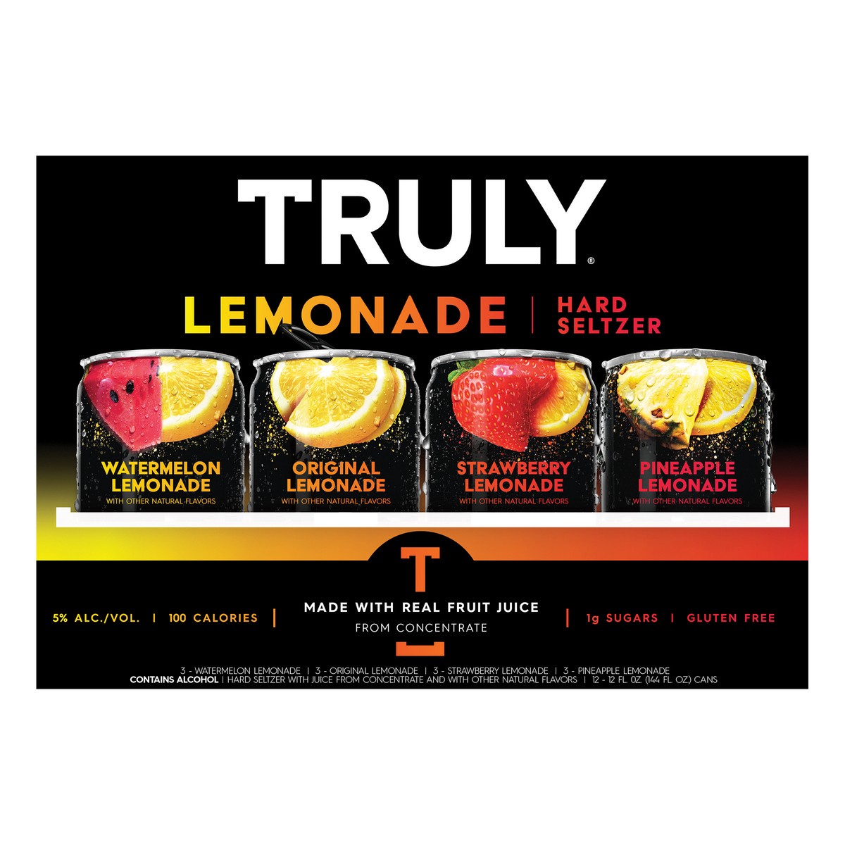 slide 4 of 6, TRULY Hard Seltzer Lemonade Variety Pack (12 fl. oz. Can, 12pk.), 12 ct