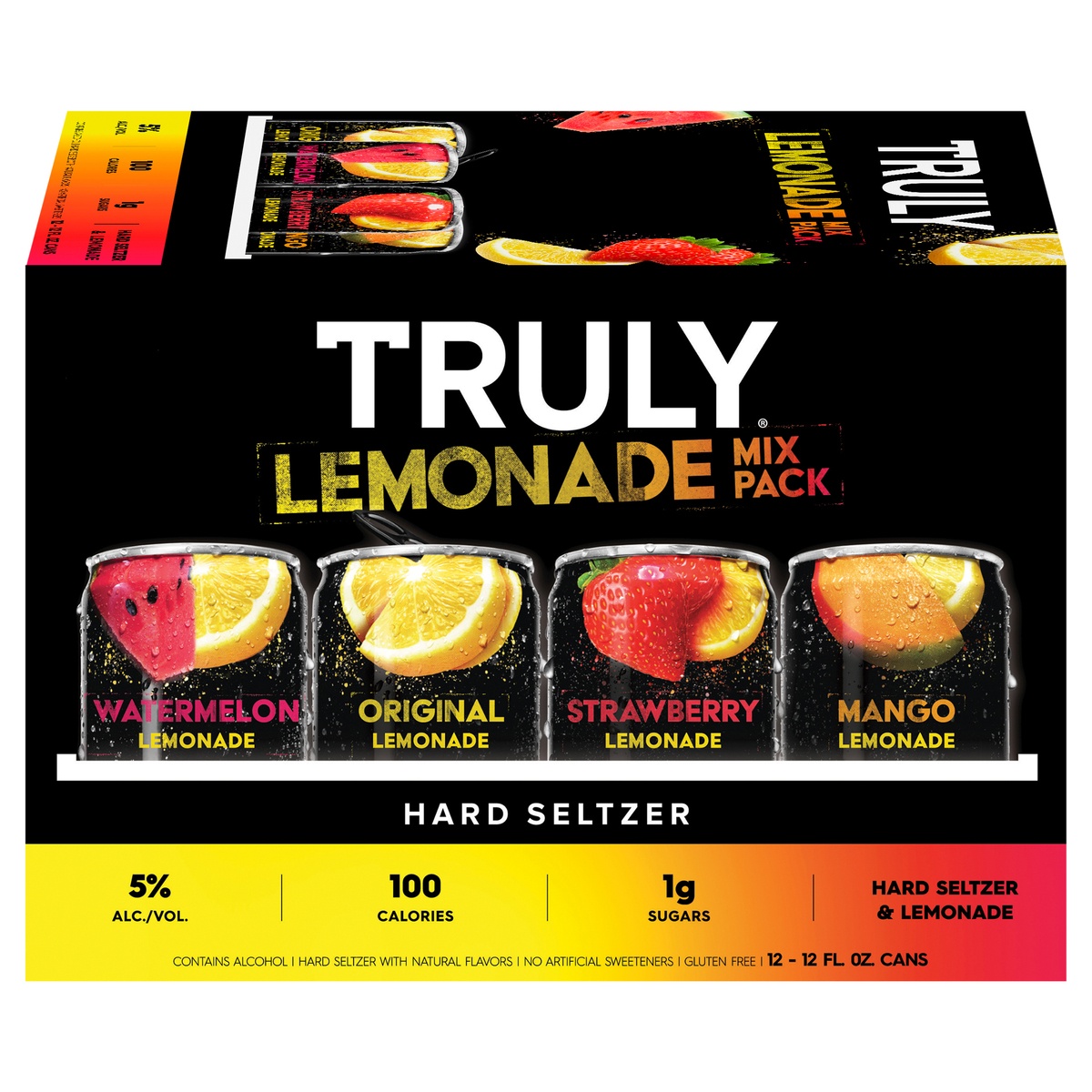 slide 1 of 1, TRULY Hard Seltzer Lemonade Variety Pack Cans, 12 ct; 12 oz