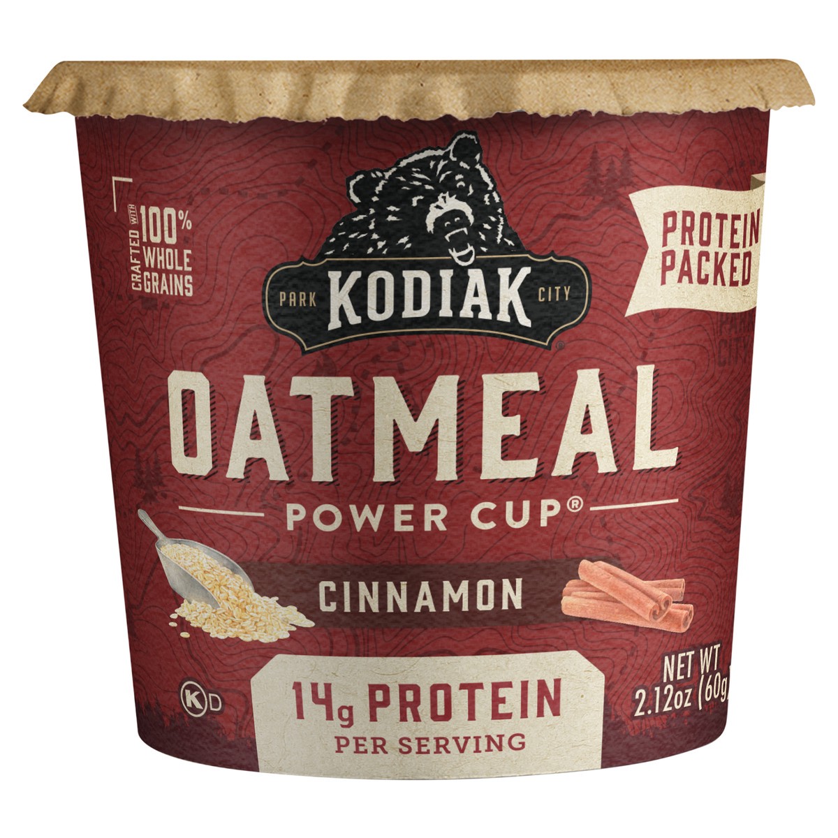 slide 1 of 5, Kodiak Cakes Oatmeal Power Cup, Cinnamon 2.12 oz., 2.12 oz