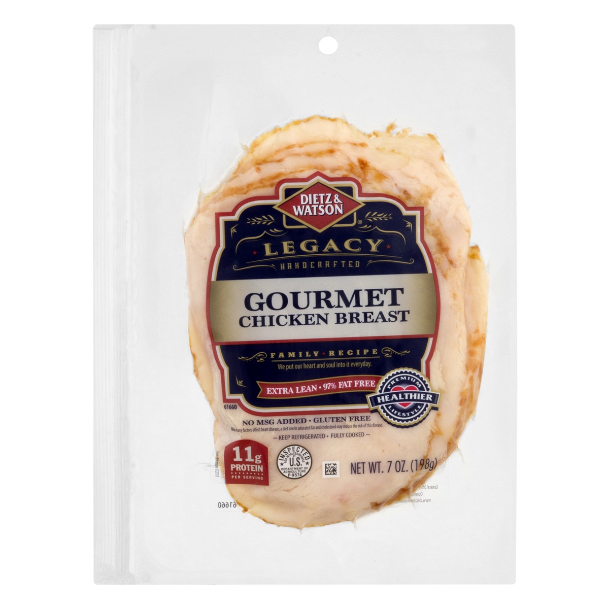 slide 1 of 1, Dietz & Watson Sliced Gourmet Chicken Breast, 7 oz