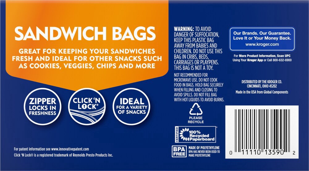 slide 2 of 4, Kroger Reclosable Sandwich Bag, 280 ct
