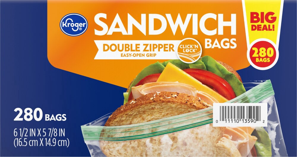 slide 4 of 4, Kroger Reclosable Sandwich Bag, 280 ct