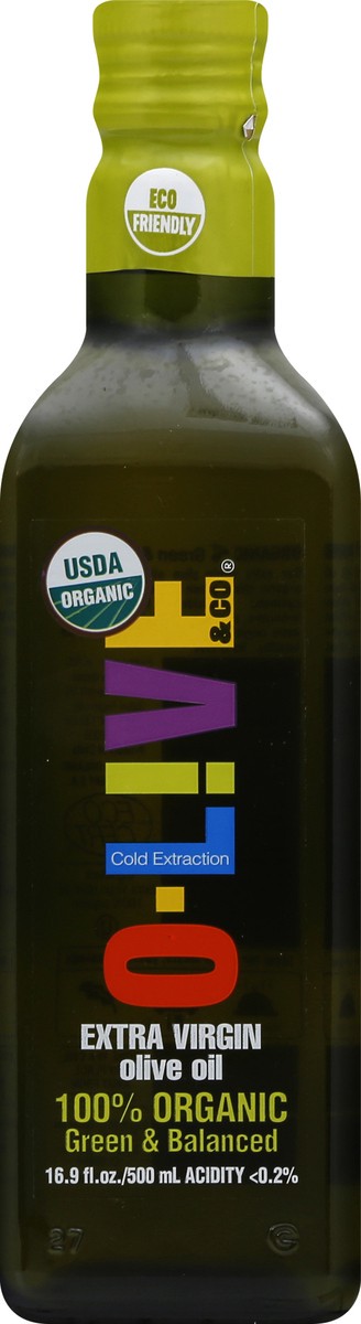 slide 1 of 9, O-LiveandCo Extra Virgin 100% Organic Green & Balanced Olive Oil 16.9 oz, 16.9 fl oz