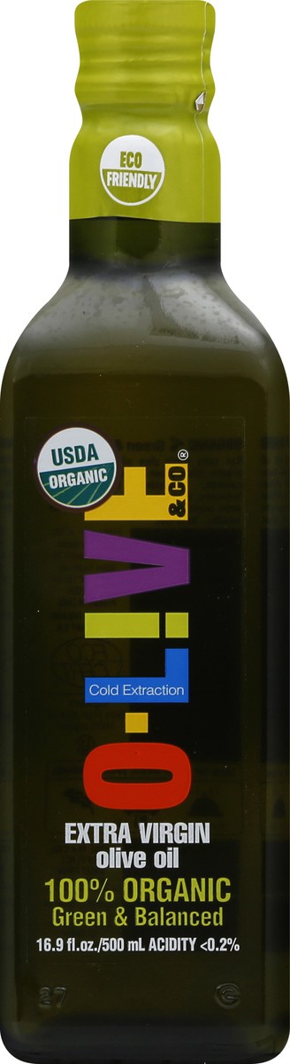 slide 6 of 9, O-LiveandCo Extra Virgin 100% Organic Green & Balanced Olive Oil 16.9 oz, 16.9 fl oz