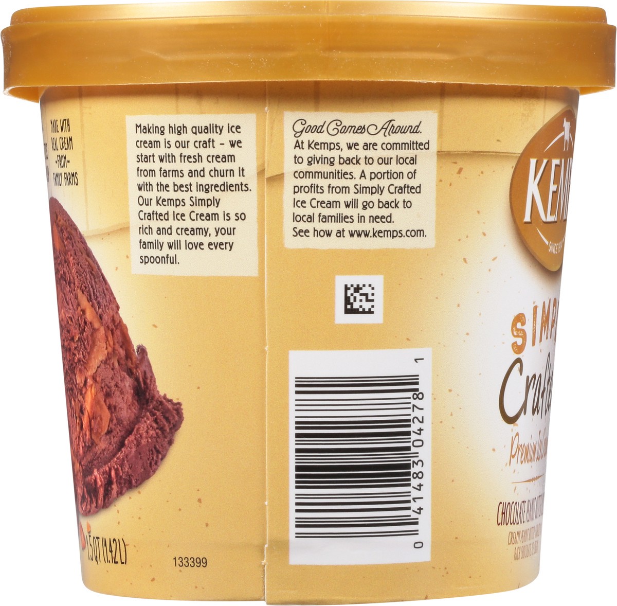 slide 2 of 9, Kemps Simply Crafted Premium Chocolate Peanut Butter Bliss Ice Cream 1.5 qt, 1.5 qt