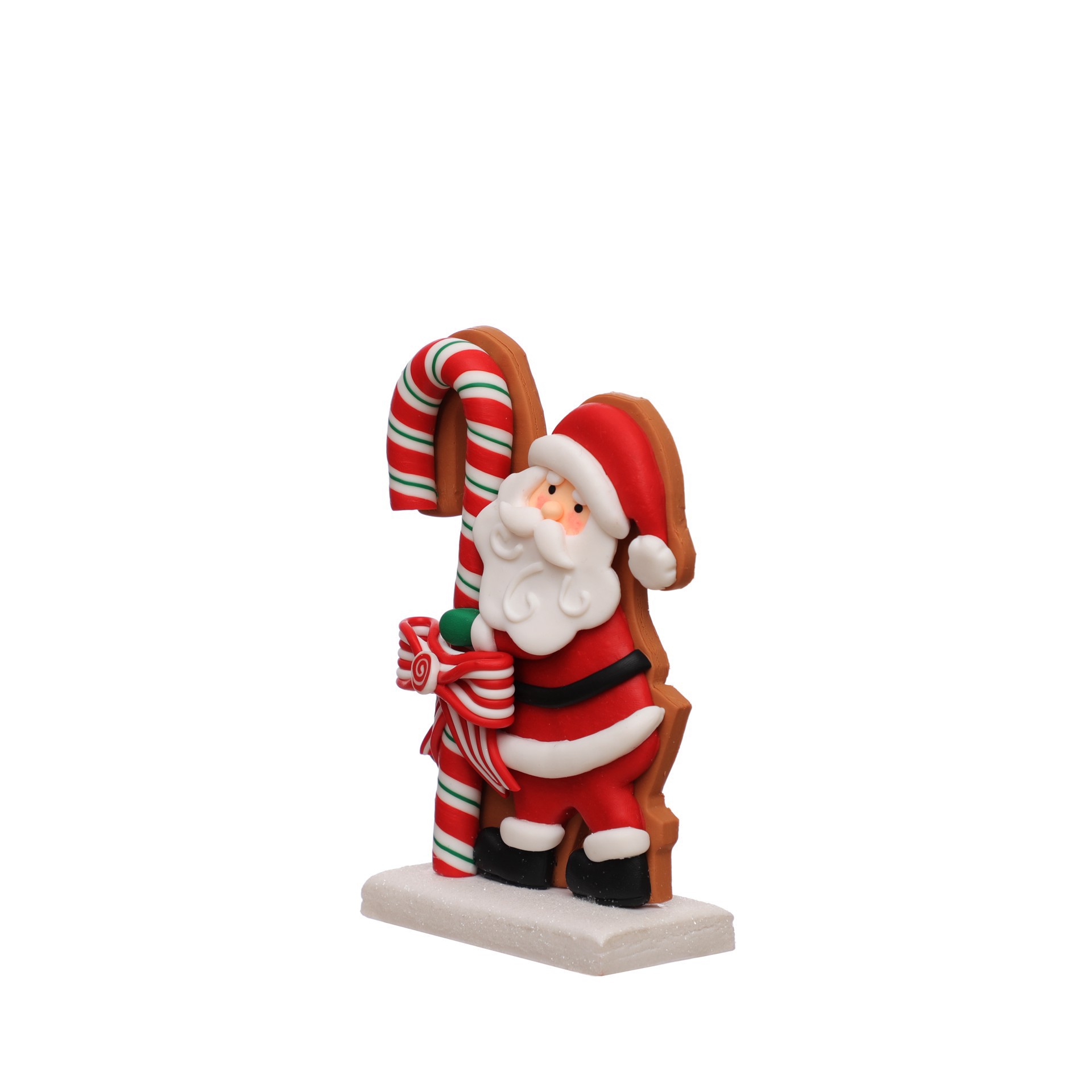 slide 3 of 3, 6" Santa With Candy Cane Clay Tabletop Decor By Ashland, 3.75 in x 1.75 in x 6 in
