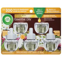 Air Wick Plug in Scented Oil Refill, 5 ct, Paradise Retreat, Air Freshener, Essential Oils