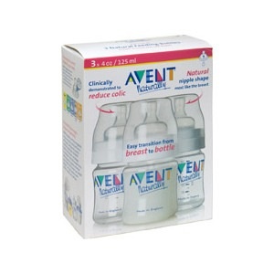 slide 1 of 1, Avent Natural Feeding Bottles 4-Ounce, 3 ct