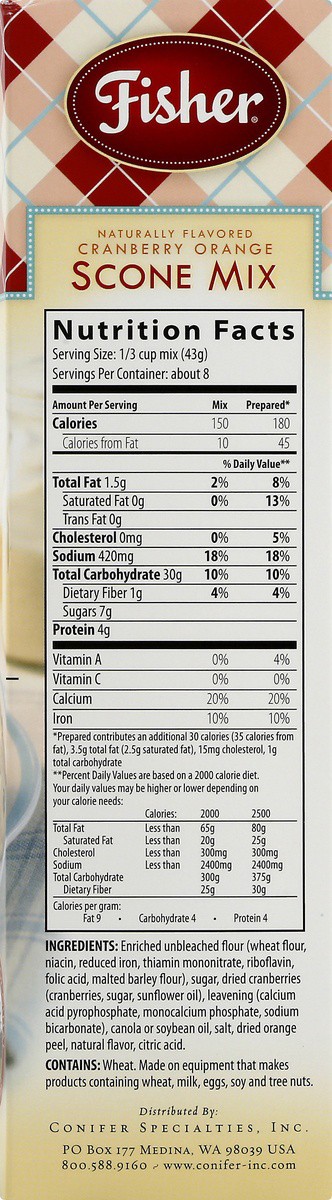 slide 7 of 9, Fisher Cranberry Orange Fair Scone Mix, 12 oz
