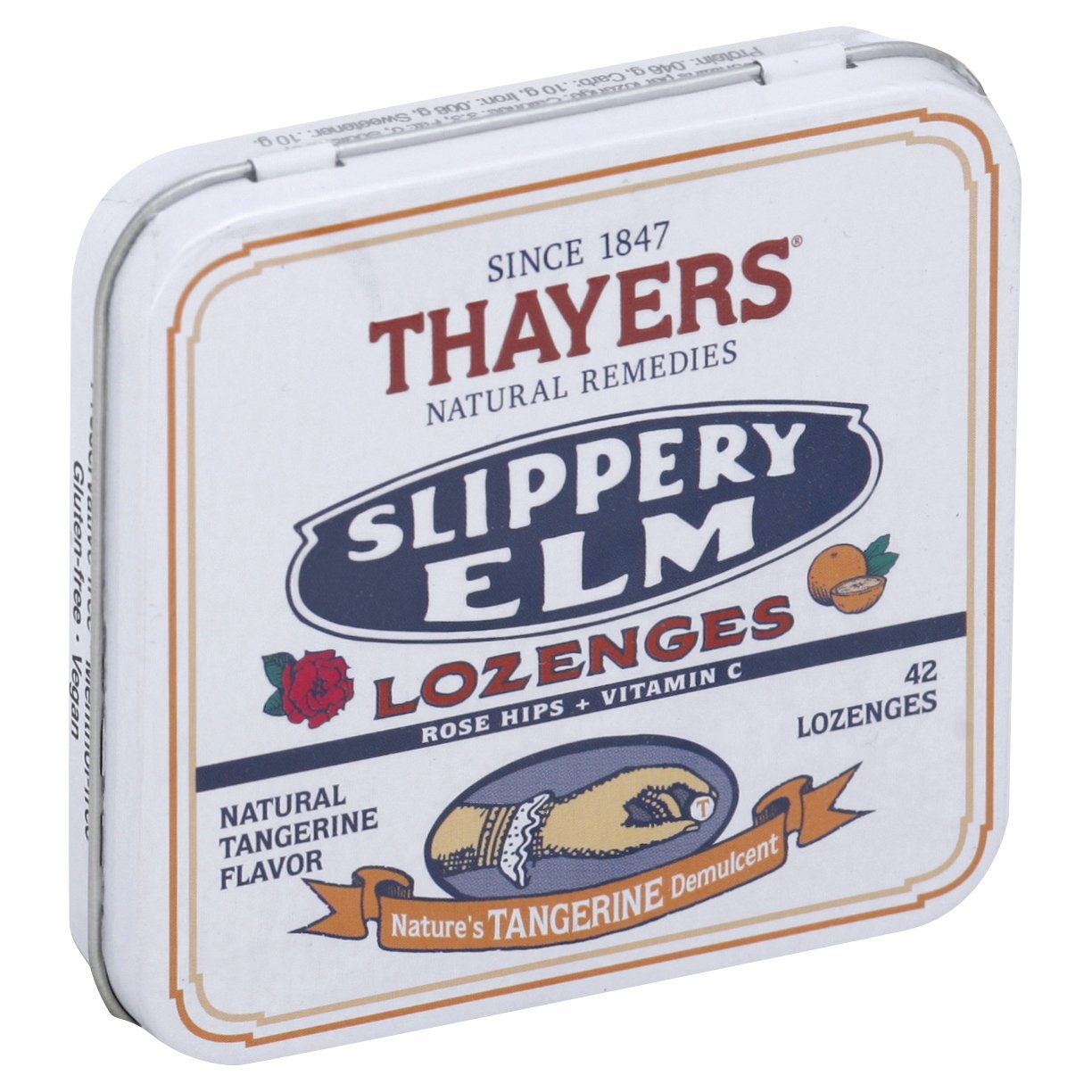 slide 1 of 1, Thayers Tangerine Slippery Elm Lozenges, 42 ct