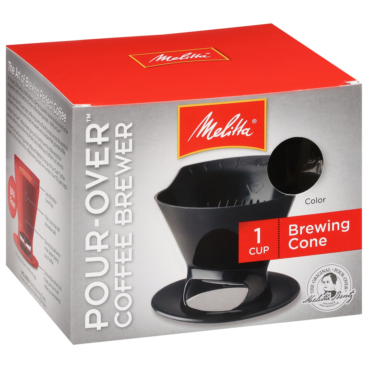 slide 2 of 8, Melitta Pour-Over Coffee Brewer Brewing Cone, 1 cup
