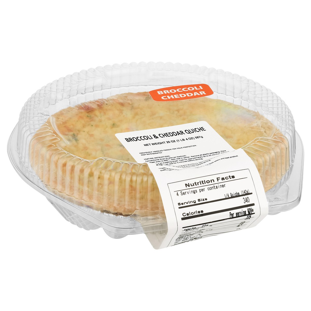 slide 4 of 4, Giant Broccoli & Cheddar Quiche, 20 oz