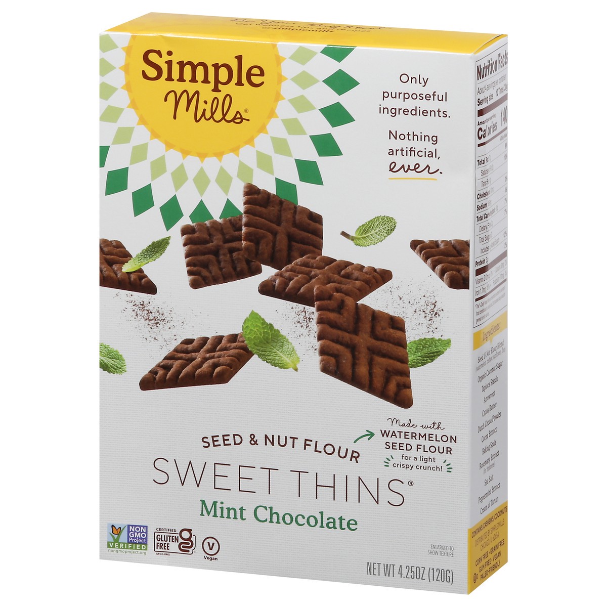 slide 2 of 9, Simple Mills Seed & Nut Flour Mint Chocolate Sweet Thins 4.25 oz, 4.25 oz
