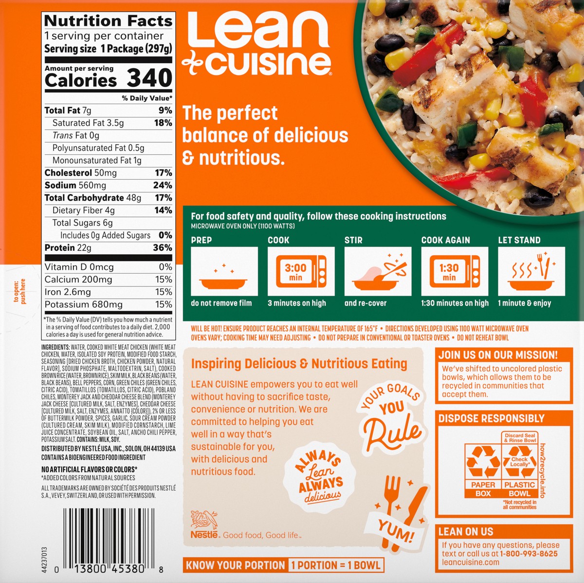 slide 5 of 9, Lean Cuisine Frozen Meal Unwrapped Chicken Burrito, Balance Bowls Microwave Meal, Frozen Chicken Burrito Dinner, Frozen Dinner for One, 10.5 oz