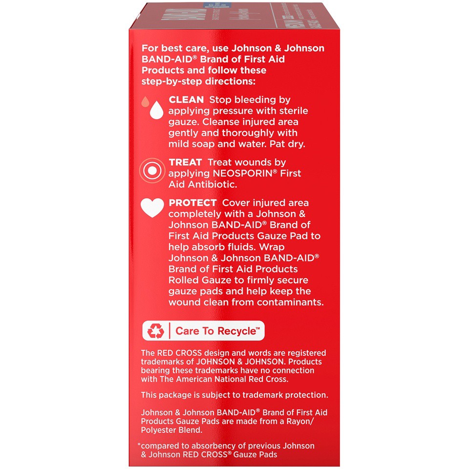 slide 3 of 6, BAND-AID Cushion Care Sterile Gauze Pads for Protection of Minor Cut, Scrapes & Burns, Non-Adhesive & Wound Care Dressing Pads, Medium Size, 3 inches x 3 inches, 10 ct, 10 ct