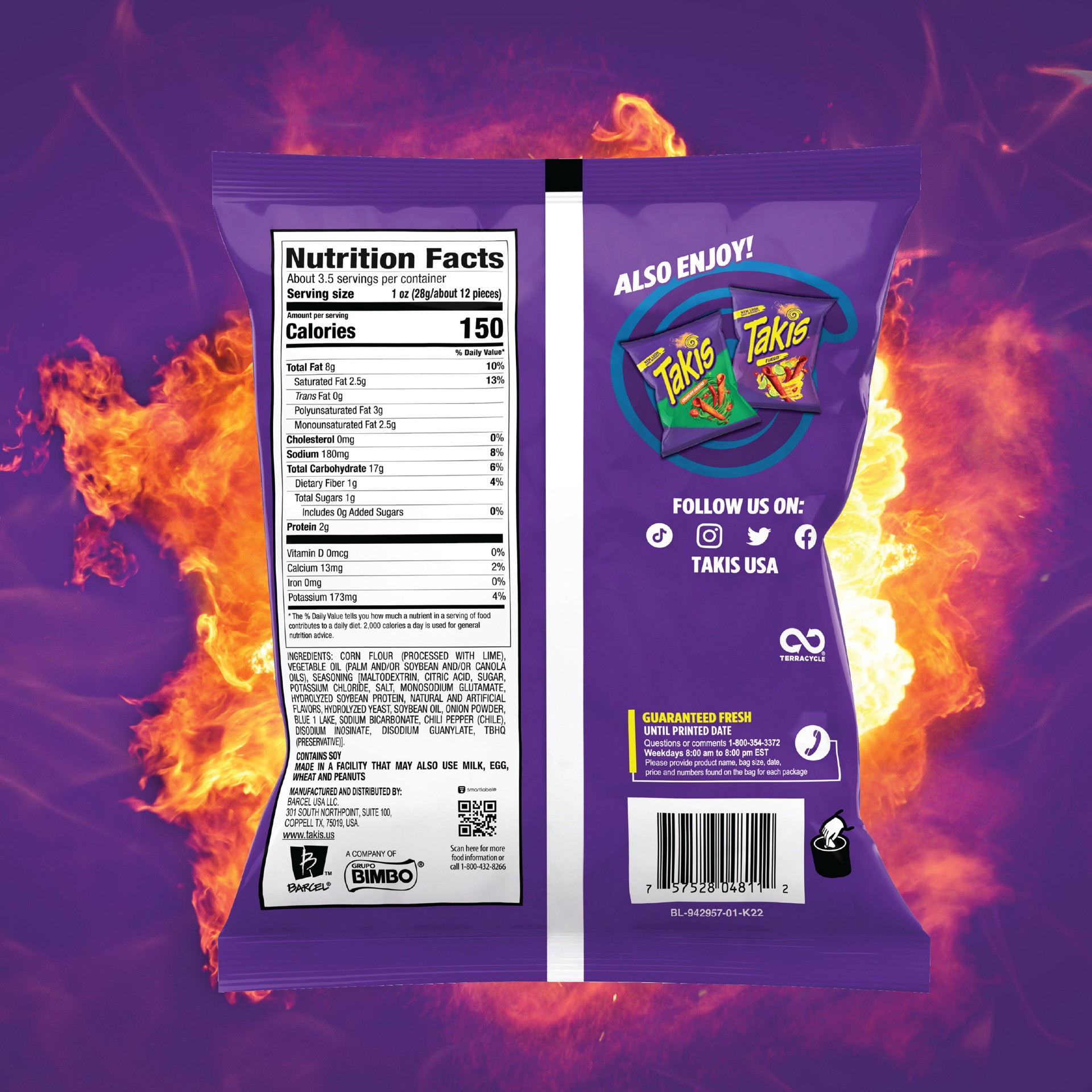 slide 2 of 7, Takis Extreme Blue Heat Tortilla Chips 3.25 oz, 3.25 oz