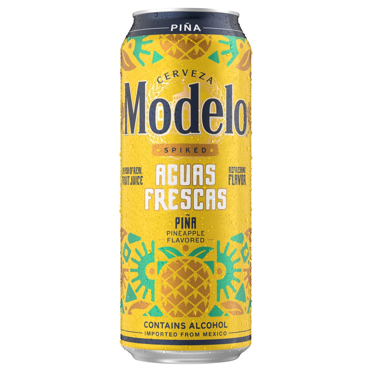 slide 1 of 9, Modelo Spiked Aguas Frescas Pina Piña Flavored Malt Beverage 1 Can, 24 fl oz