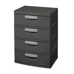 Sterilite Flat Gray 4 Drawer Unit 1 ea