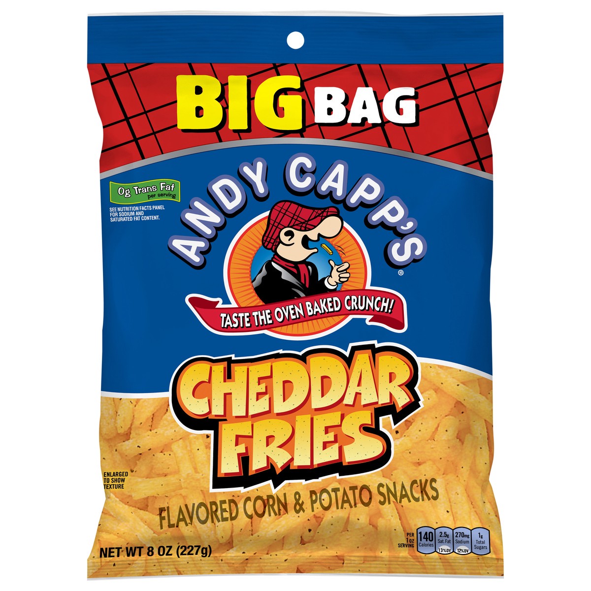 slide 1 of 5, Andy Capp's Big Bag Cheddar Flavored Fries, 8 oz, 8 oz