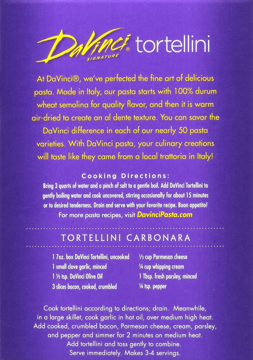 slide 5 of 9, Davinci Tortellini Pasta, 7 oz