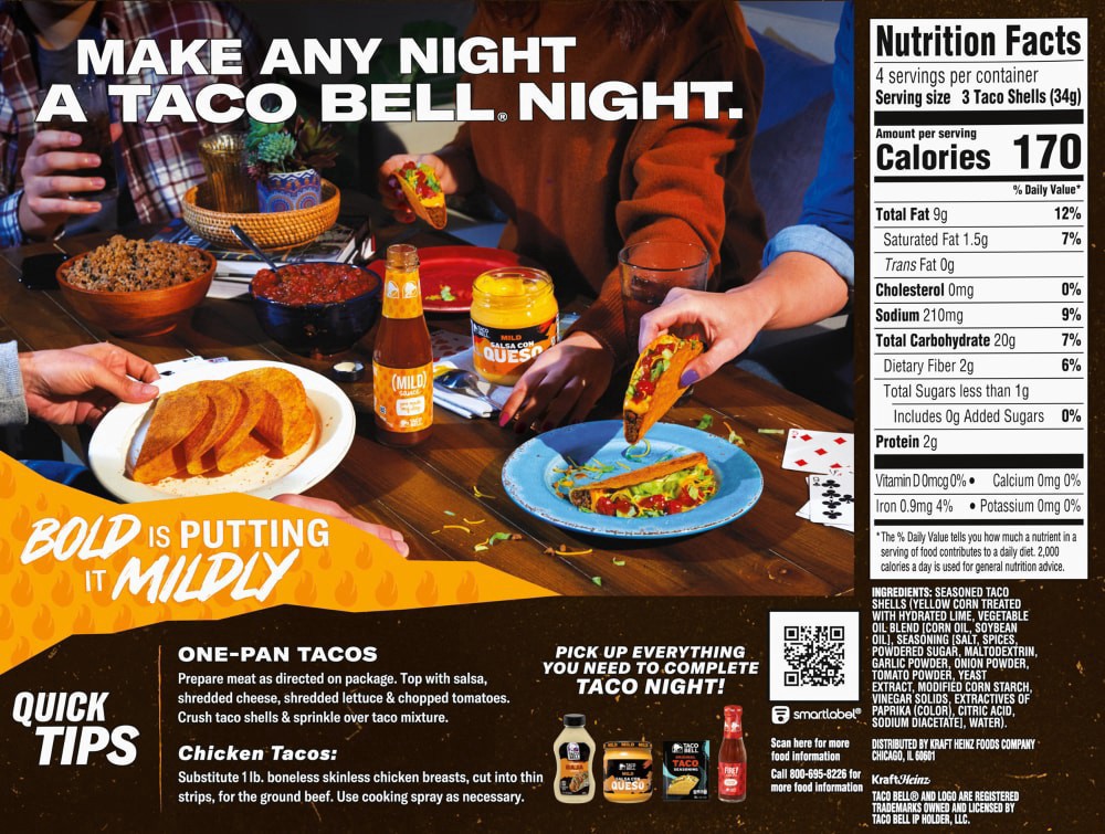 Taco Bell Mild Crunchy Seasoned Flavor Taco Shells 12 Ct 48% OFF Taco Bell Mild Crunchy Seasoned Flavor Taco Shells 12 Ct 48% OFF