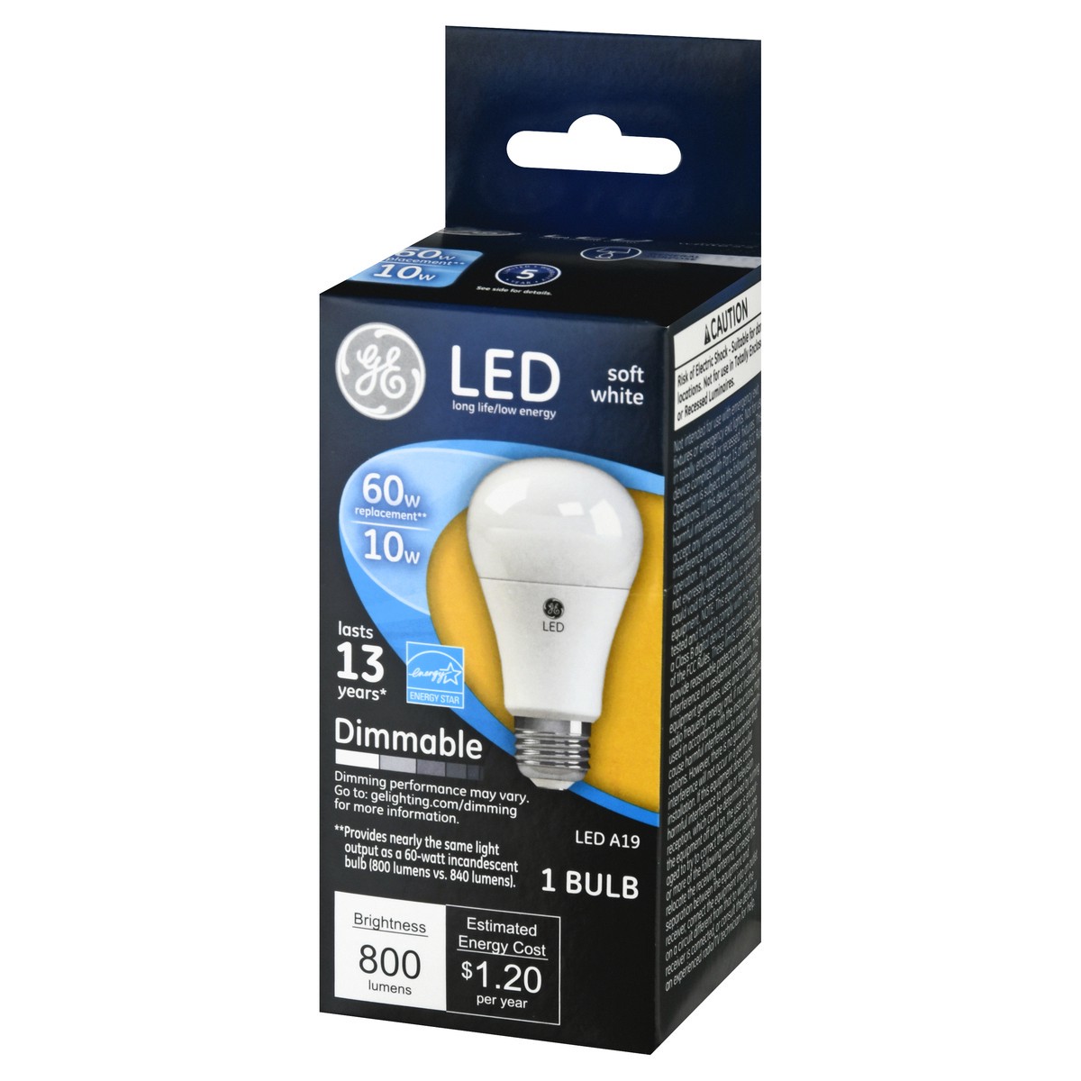 slide 5 of 9, GE Light Bulb, Led, 10 Watt, A19, Medium Base, Soft White, Frost Finish, 1Pk, 1 ct