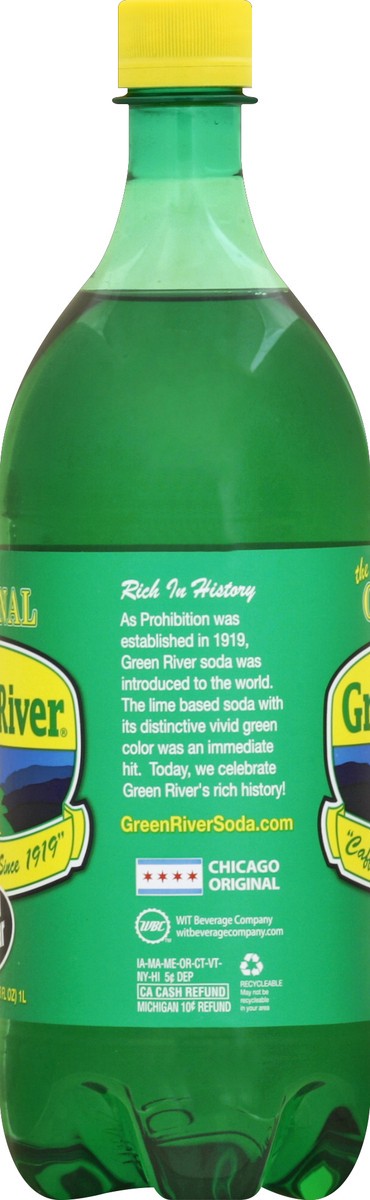 slide 2 of 5, Green River Soda 33.8 oz, 33.8 oz