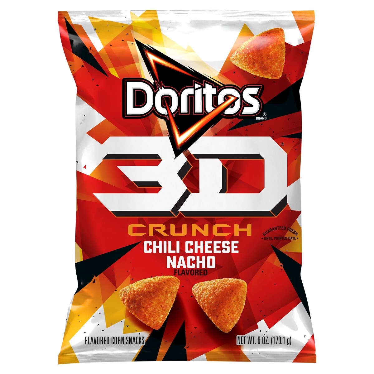 slide 6 of 6, Doritos 3D Crunch Corn Snacks Chili Cheese Nacho Flavored 6 Oz, 6 oz