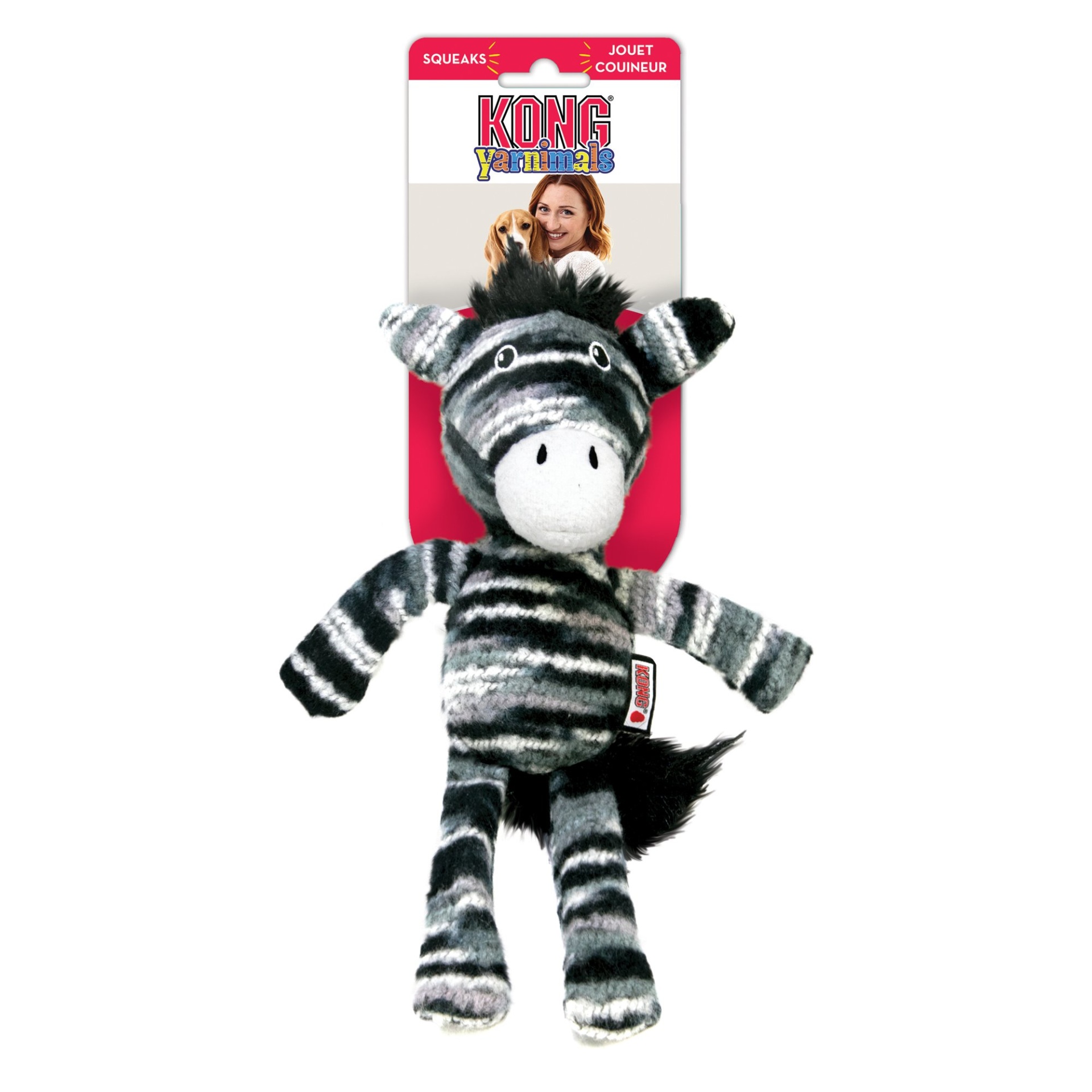 slide 1 of 1, KONG Yarnimals Zebra Toy For Dog, MED