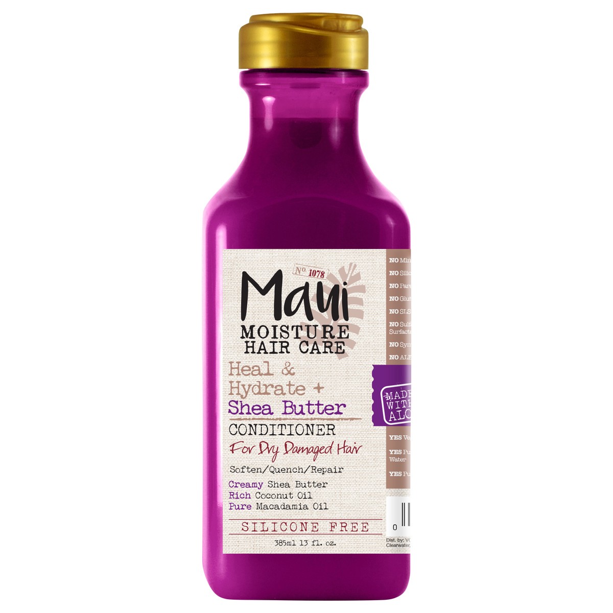 slide 4 of 5, Maui Moisture Heal & Hydrate + Shea Butter Conditioner for Dry, Damaged Curls, Hair Conditioner with Macadamia & Coconut Oils, Vegan & Silicone-Free, 13 Fl Oz, 385 ml