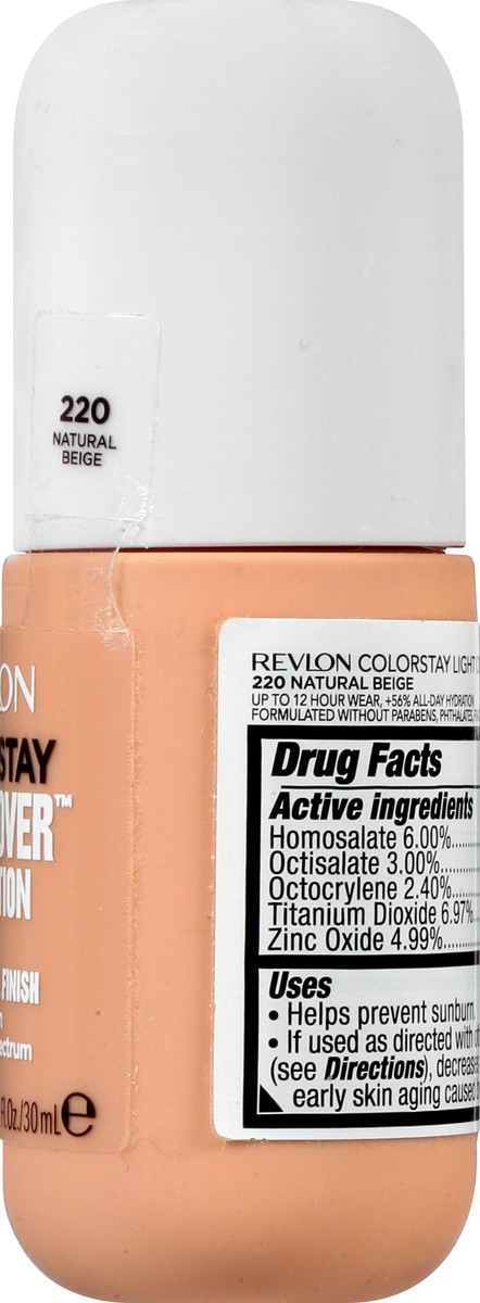 slide 8 of 11, Colorstay Broad Spectrum SPF 35 Natural Beige 220 Light Cover Foundation 1 oz, 1 oz