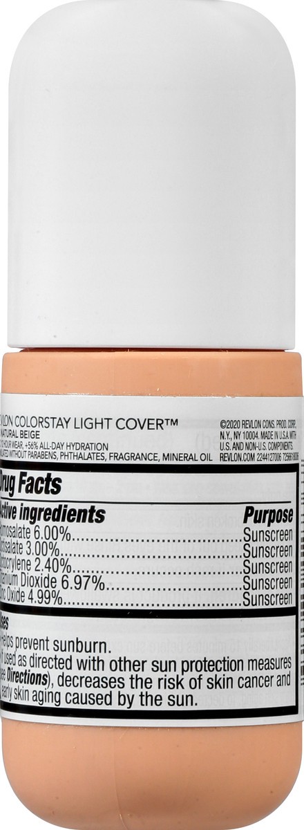 slide 11 of 11, Colorstay Broad Spectrum SPF 35 Natural Beige 220 Light Cover Foundation 1 oz, 1 oz