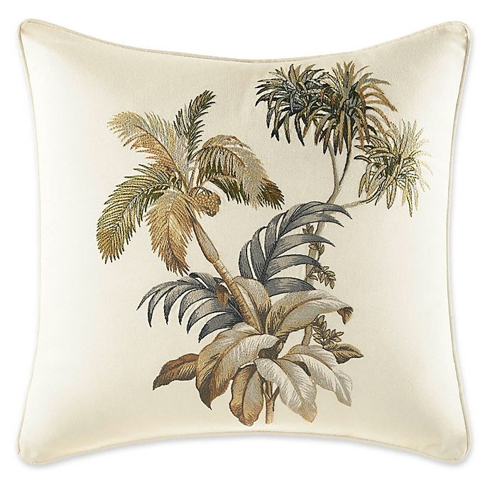 slide 1 of 1, Tommy Bahama Nador Palm Square Throw Pillow - Ivory, 1 ct