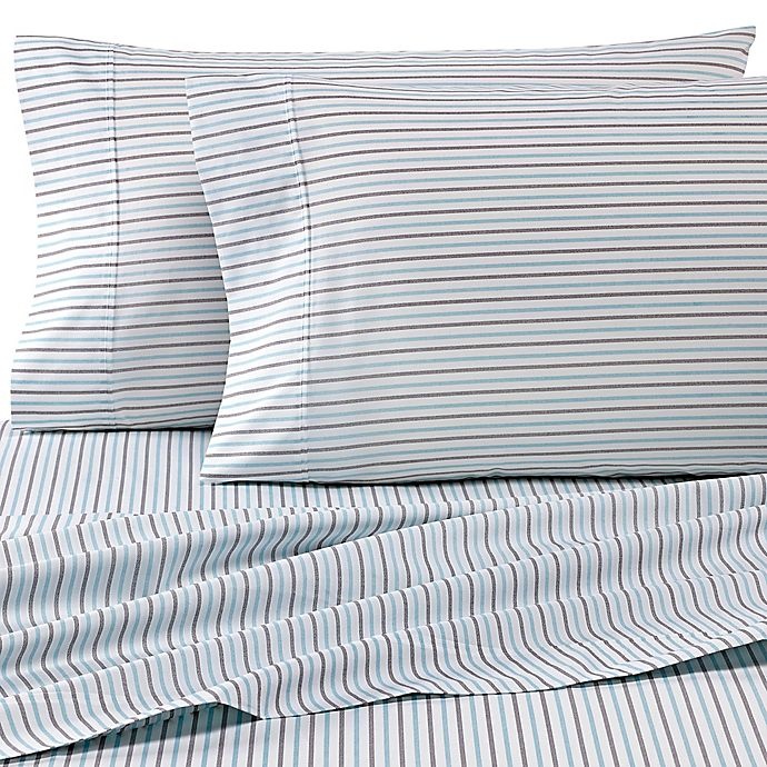 slide 1 of 1, Heartland HomeGrown 325-Thread-Count Cotton Percale Full Flat Sheet - Stripe, 1 ct