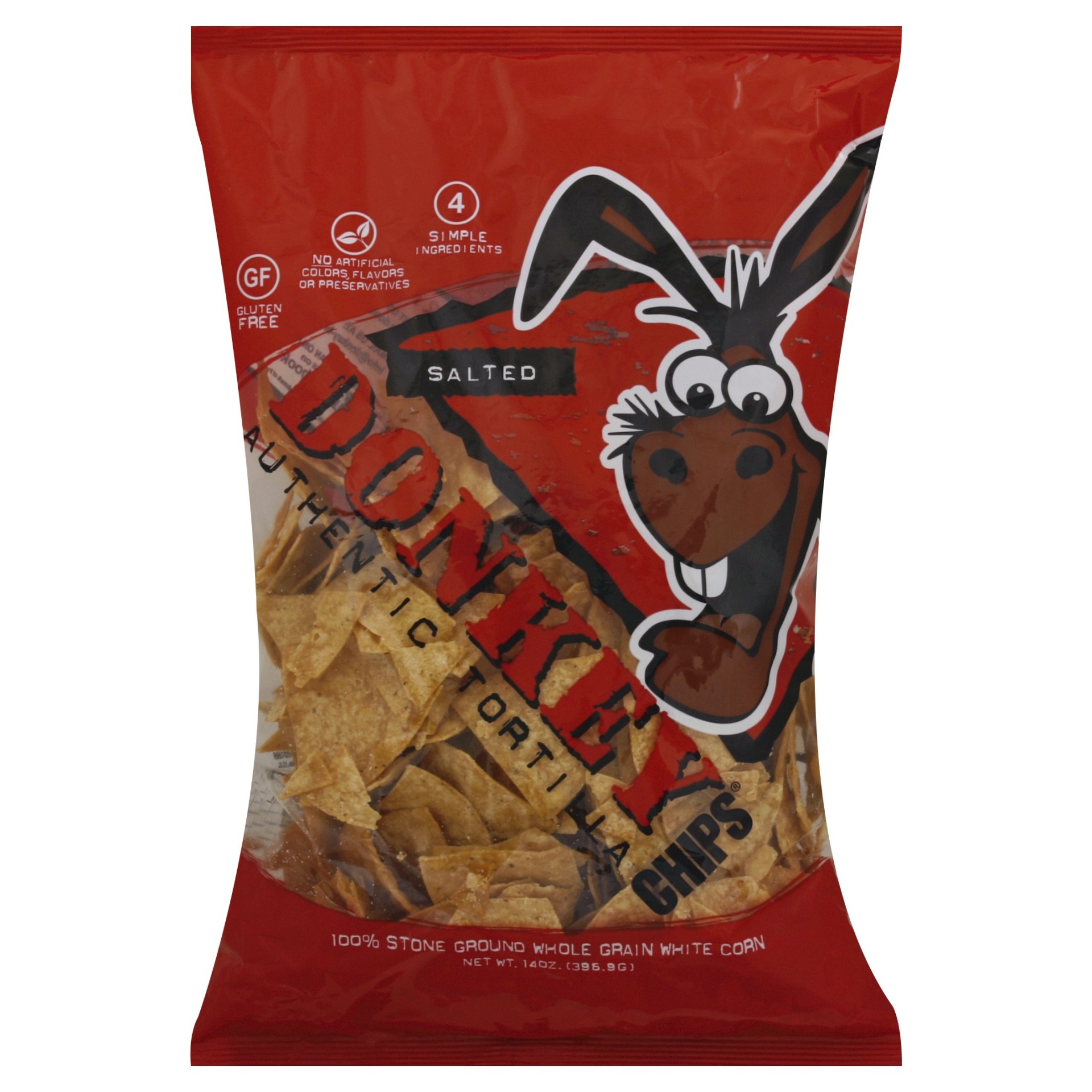 Donkey Brands Salted Tortilla Chips 14 oz Shipt