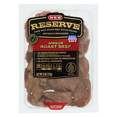 slide 1 of 1, H-E-B Reserve Roast Beef, 6 oz