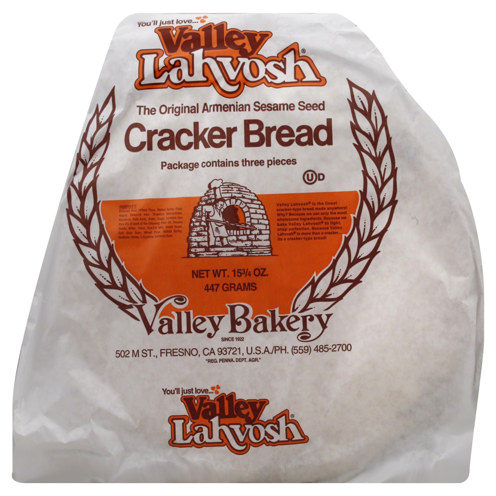 slide 1 of 1, Valley Lahvosh Baking Co. Cracker Bread 15.75 oz, 15.75 oz