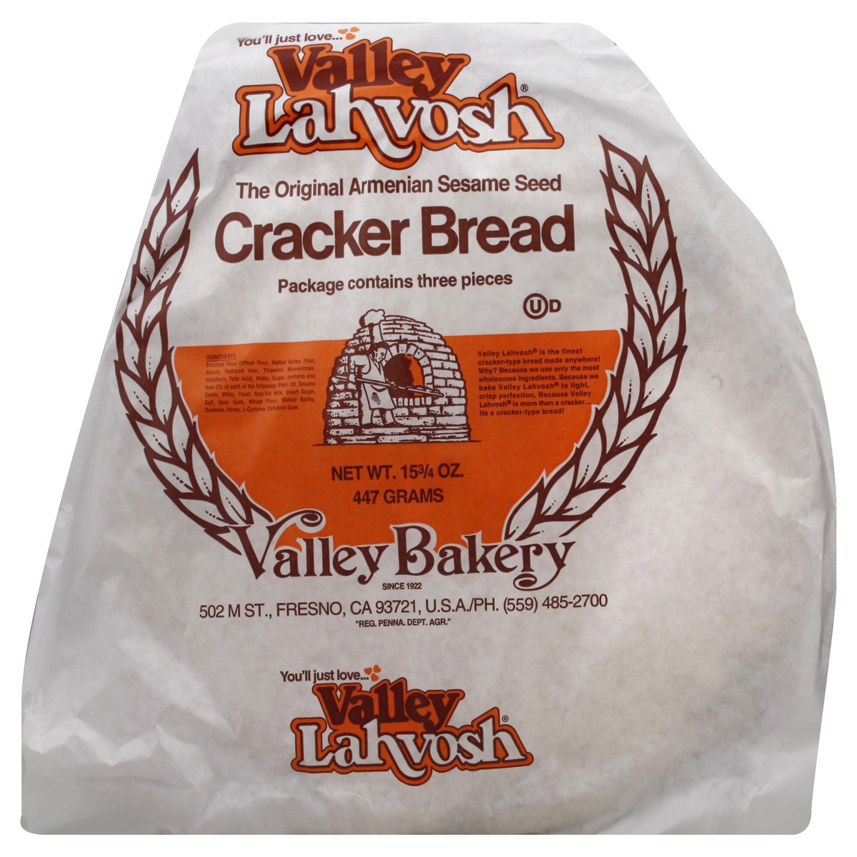 slide 5 of 5, Valley Lahvosh Baking Co. Cracker Bread 15.75 oz, 15.75 oz