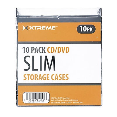 slide 1 of 1, Xtreme CD/DVD Slim Storage Cases, 10 ct