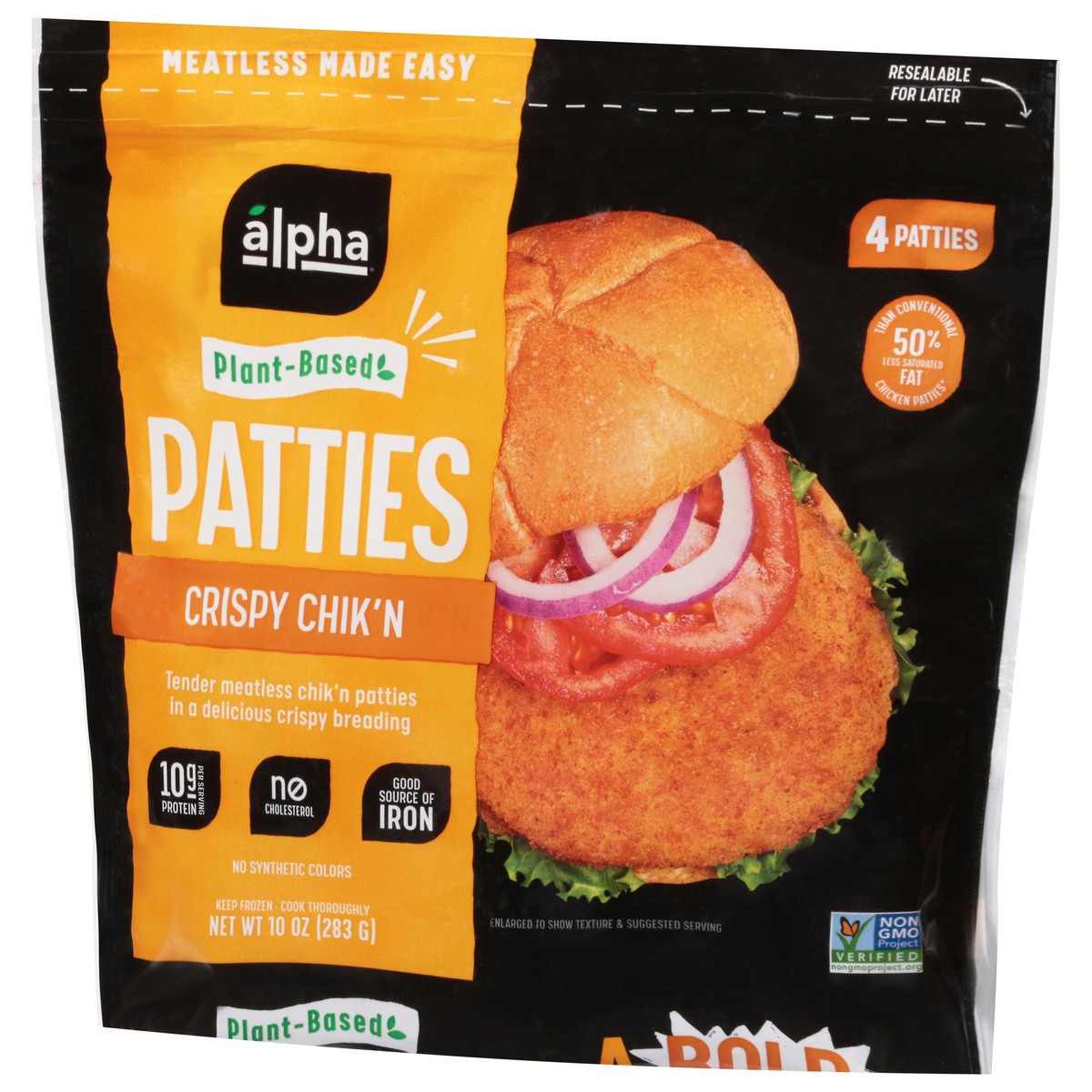 slide 2 of 12, Alpha Plant Based Crispy Chik'n Patties 4 ea, 