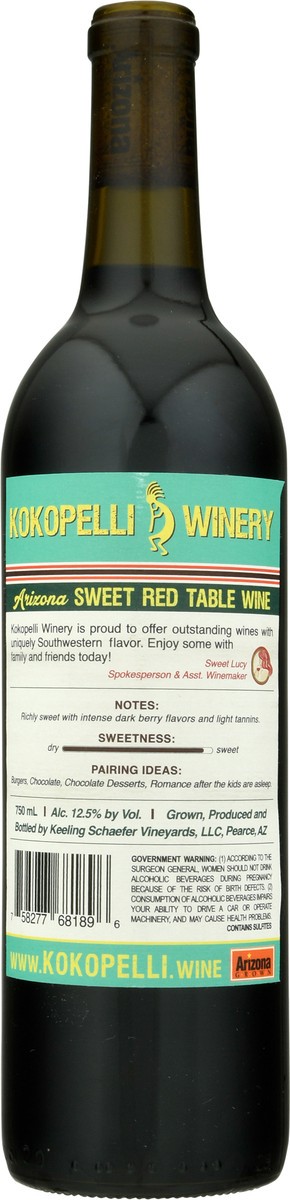 slide 9 of 9, Kokopelli Winery Sweet Lucy Red Wine 750 ml, 750 ml