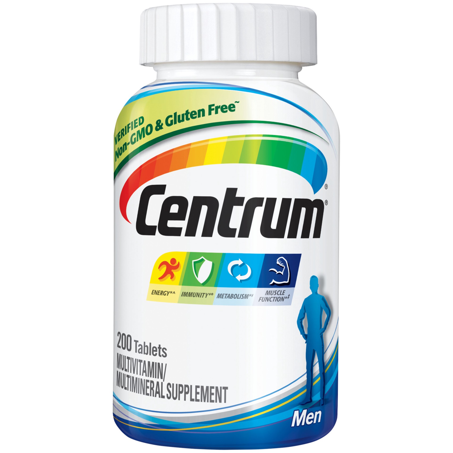 slide 1 of 2, Centrum Multivitamin for Men, Multivitamin/Multimineral Supplement with Vitamin D3, B Vitamins and Antioxidants, Gluten Free, Non-GMO Ingredients - 200 Count, 200 ct