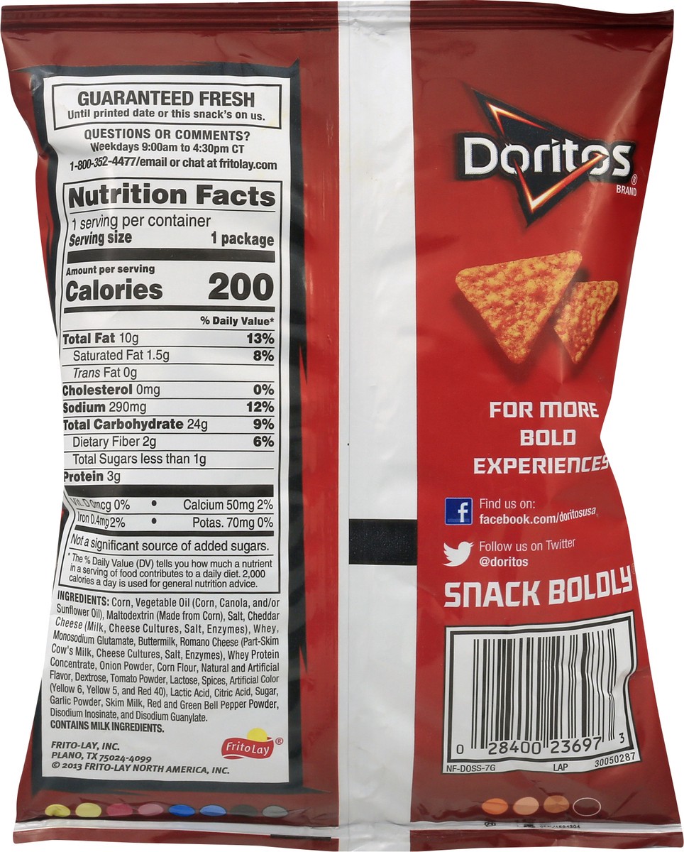 slide 8 of 8, Doritos Tortilla Chips Nacho Cheese 1 3/8 Oz, 1.38 oz