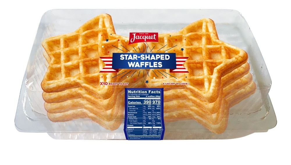 slide 1 of 1, Jacquet Star-Shaped Waffles 10 Count, 8.1 oz