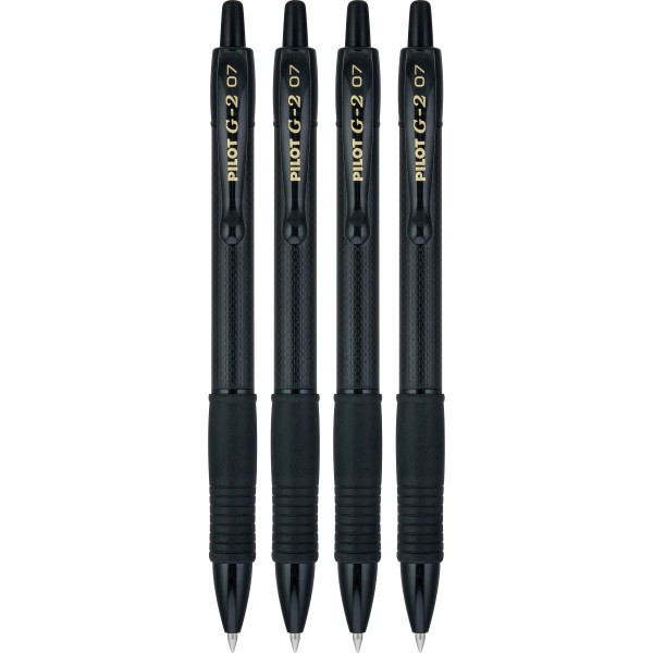 slide 6 of 7, Pilot G2 Edge Gel Pens, Fine Point, 0.7 Mm, Black Barrel, Black Ink, Pack Of 4 Pens, 4 ct