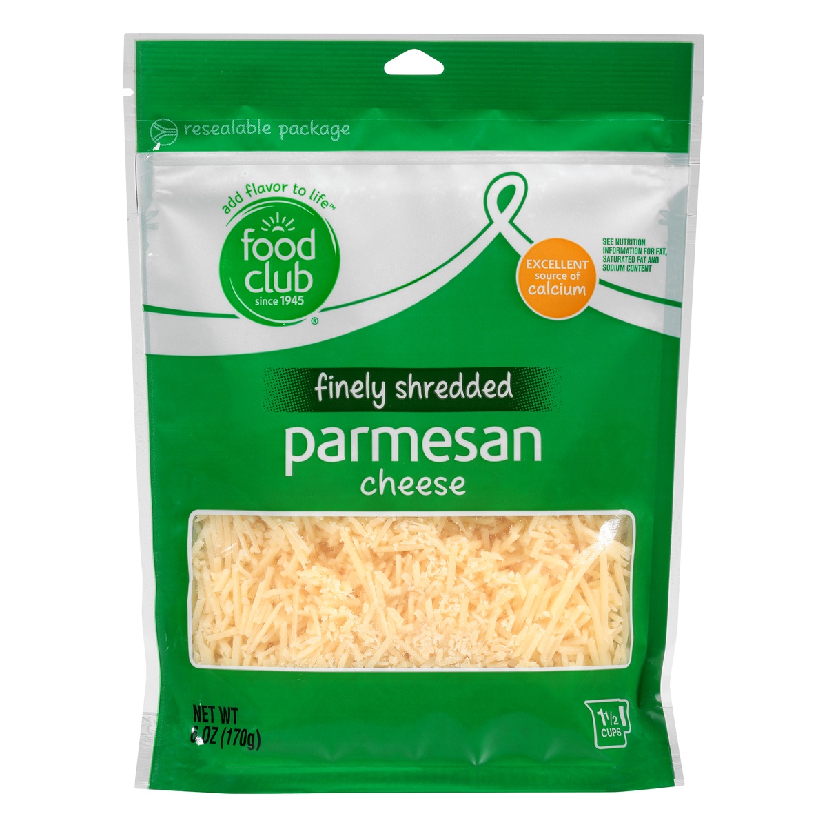 slide 1 of 10, Food Club Parmesan Finely Shredded Cheese, 6 oz