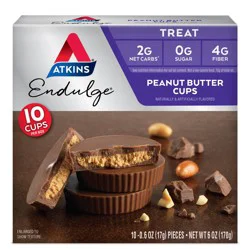Atkins Endulge Treat Chocolate Peanut Butter Cups, 10 Count, 0.6 oz