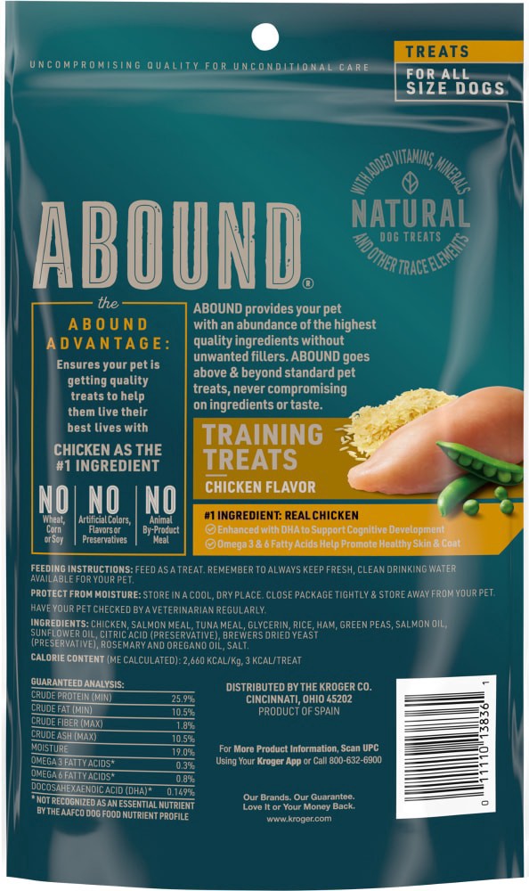 slide 2 of 2, Abound Chicken Training Treats, 11 oz