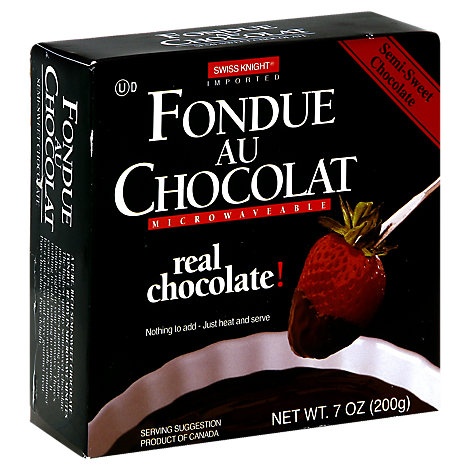 slide 1 of 1, Swiss Knight Semi-Sweet Chocolate Fondue Au Chocolat, 7 oz